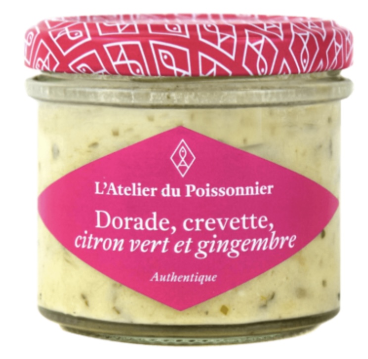 L'atelier du Poissonnier- Tartinable Dorade sébaste, crevettes , gingembre , citron vert (Authentique) 90g