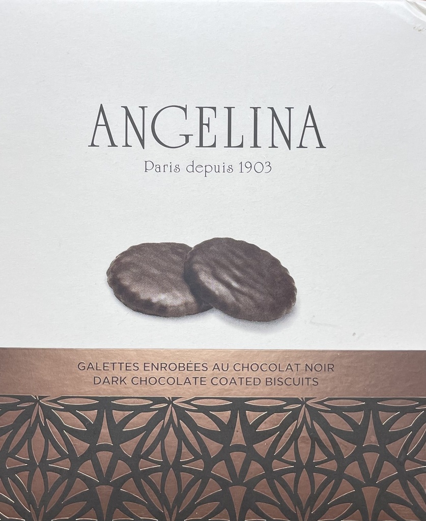 Galettes enrobées au chocolat noir / orange - Angelina- 110G